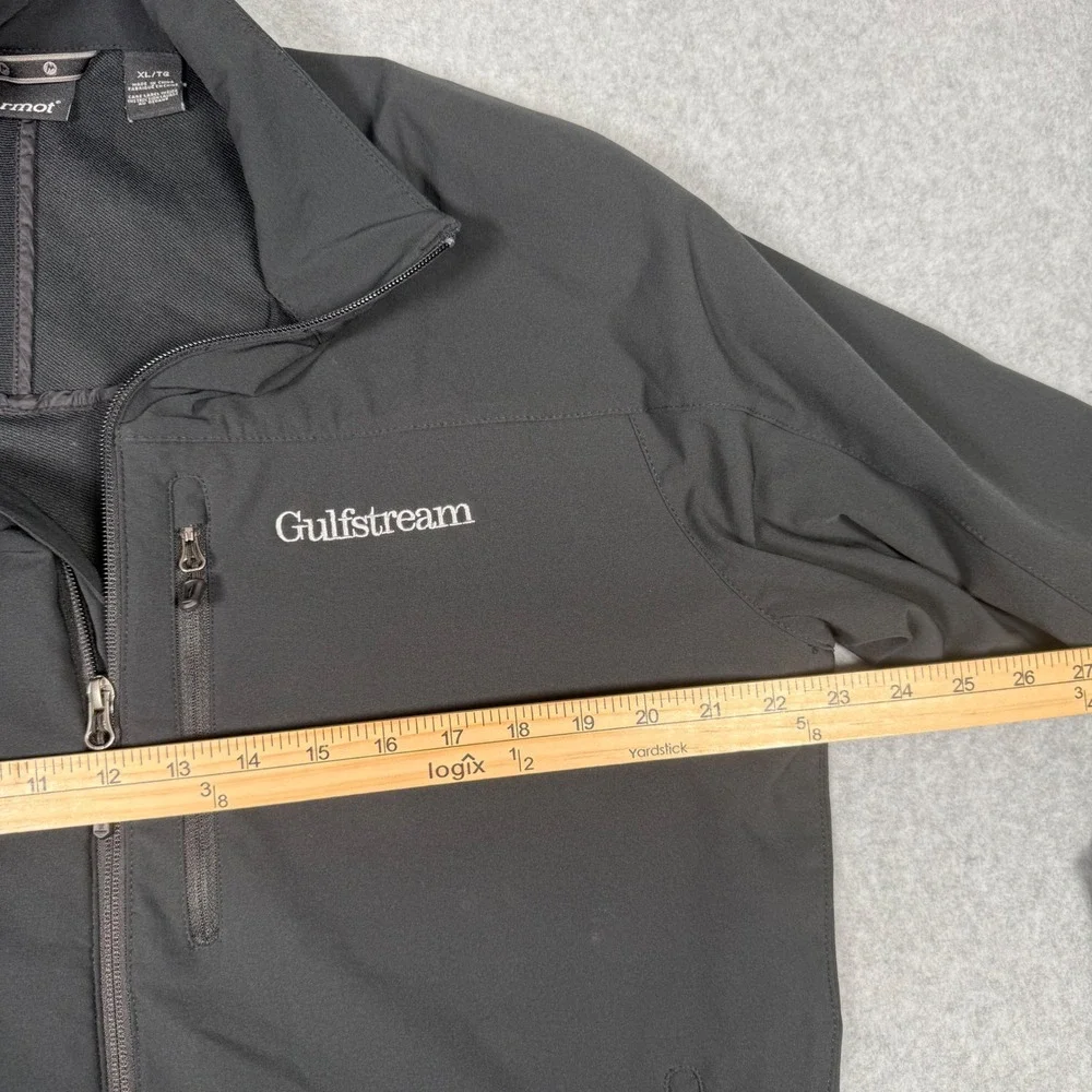 Marmot M3 Softshell Jacket Mens XL Black Gulfstream Logo Full Zip Performance
